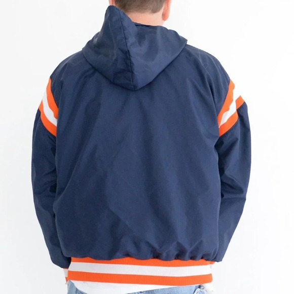 Vintage Russell Athletic Navy Orange Half Zip Up Pullover made in U.S.A. Jacket - Picture 3 of 12